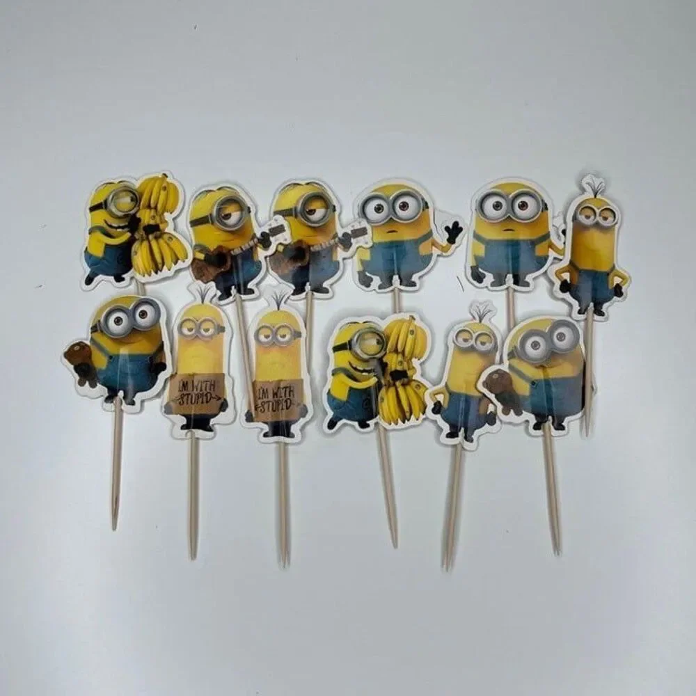 Despicable Me Minions Birthday Cupcake Topper Picks 12 PCS. Set